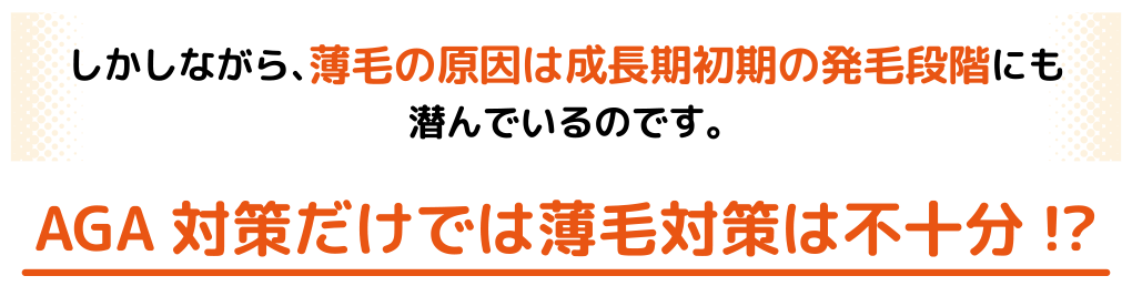 AGA対策だけでは薄毛対策は不十分!?