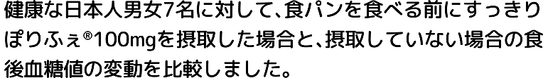 血糖値の抑制効果の臨床試験結果 />
		<div class=